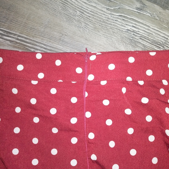 Red with White Polka Dot Ruffle Skirt - Picture 4 of 7